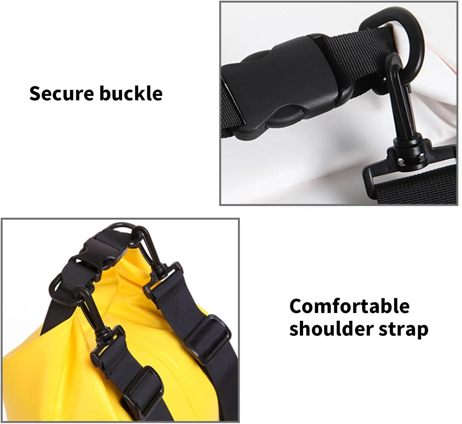 Outdoor Beach Buckled Storage Sacks Waterproofs Dry Bag Swimming Bag Floating Bags for Camping Hiking Trekking, Grey, 20L