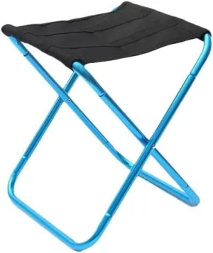 Outdoor Camping Chair Aluminum Alloy Folding with Bag Stool Seat Fishing Camping(Blue)