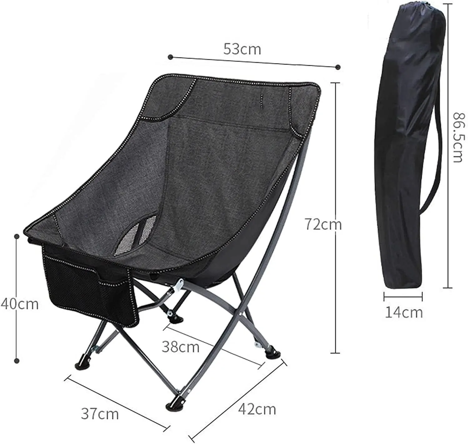 Outdoor Chair Folding Camping Chair Portable Folding Chair With Mesh Side Pocket Backrest Stool Camping Backpacking Chair For Fishing Beach Travel Picnic Camping Chair Foldable Chair ( Color : G )