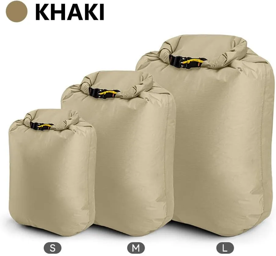 Outdoor DryBag, Silicon Coated Nylon Camping Drifting Hiking Swimming Rafting Kayaking River Trekking Bag Dampproof Clothes Storage Bag (Yellow-S)