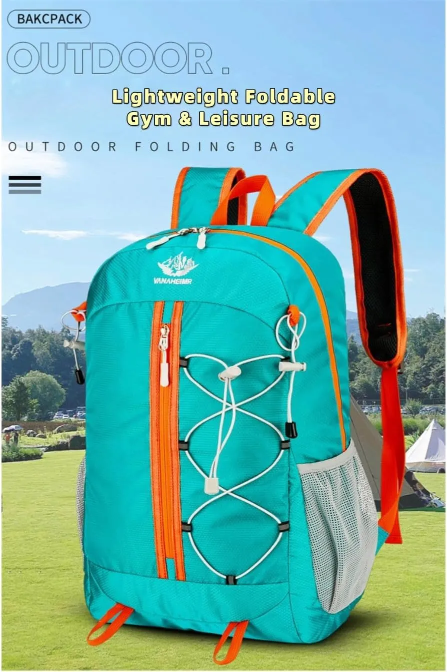 Outdoor Oxford Fabric Backpack,Hiking Cycling Backpack,Ultra-Light Multi-Functional Foldable Large Capacity Rucksack(Black)