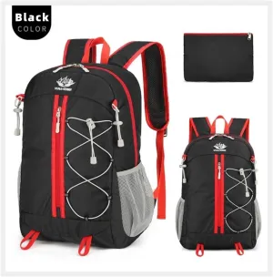 Outdoor Oxford Fabric Backpack,Hiking Cycling Backpack,Ultra-Light Multi-Functional Foldable Large Capacity Rucksack(Black)