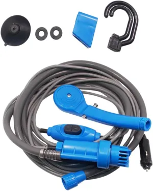 Outdoor Shower Valve for Camping 12v Portable Camping Shower 5m Power Cable 2m Hose
