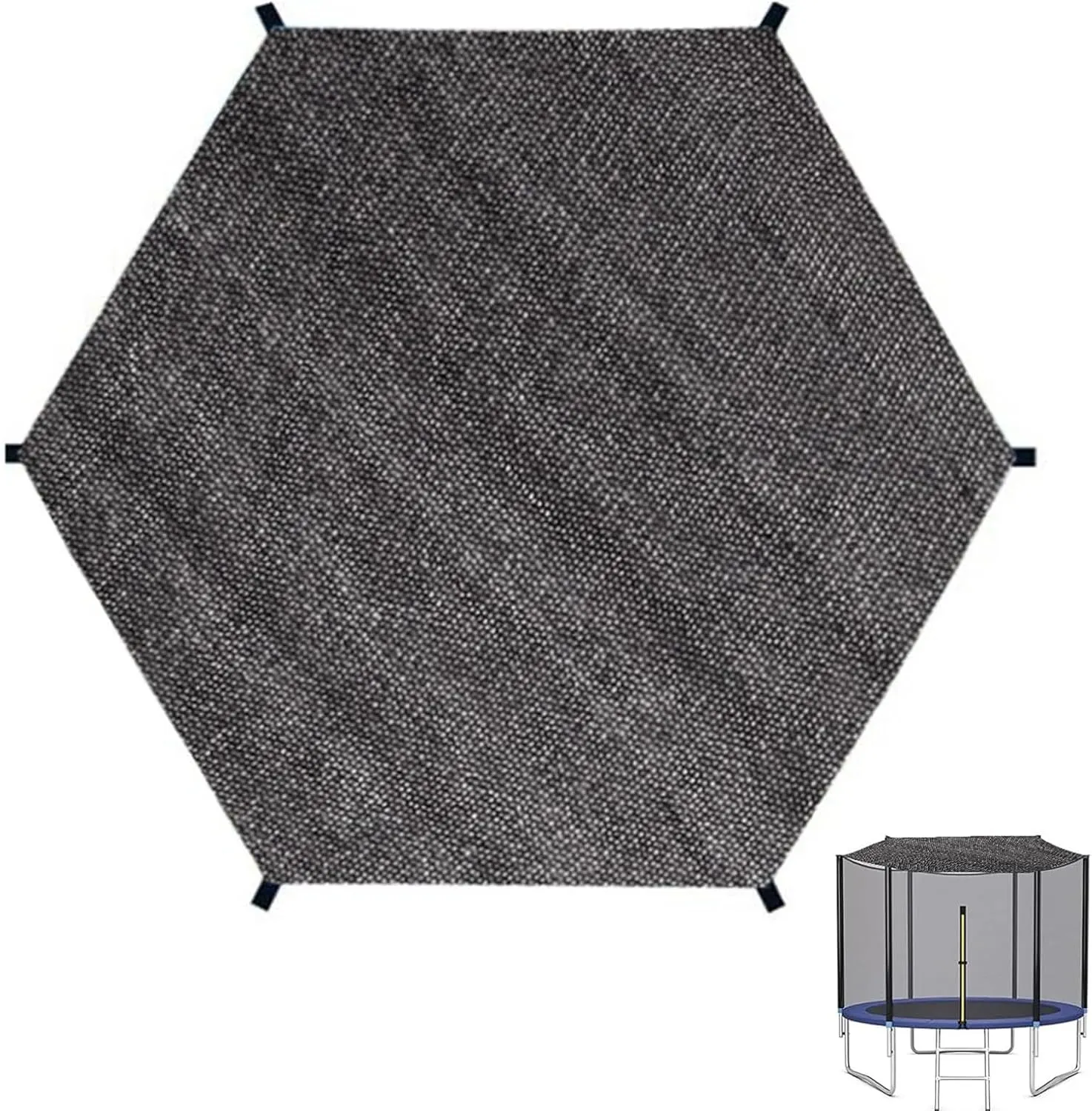 Outdoor Trampoline Shade Cover Breathable Sun Protection Trampoline Shade Net UV & Leaves Resistant Trampoline Canopy