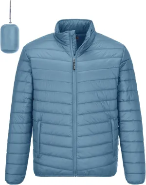 Outdoor Ventures Men's Lightweight Packable Puffer Winter Jacket Insulated Puffy Coat for Snow Ski Hiking Travel