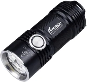 P25 LED Flashlight - Little Fatty - 3000 Lumens, Rechargeable 26350 Li-ion Battery, and 4 x CREE XP-G3 LEDs