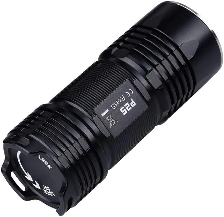 P25 LED Flashlight - Little Fatty - 3000 Lumens, Rechargeable 26350 Li-ion Battery, and 4 x CREE XP-G3 LEDs
