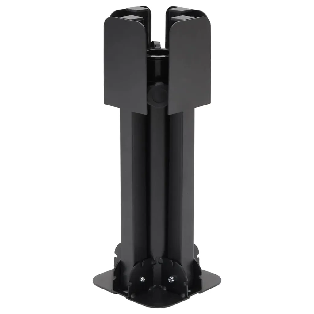 Parasol Base Foldable for Ø1.5"/1.9" Pole Glossy Black Steel