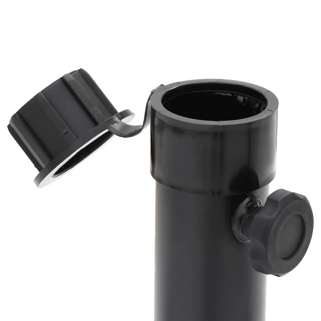 Parasol Base Foldable for Ø1.5"/1.9" Pole Glossy Black Steel