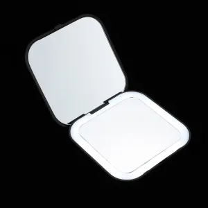 PartyKindom Portable Led Makeup Mirror Brightness Compact Folding Design for Travel for Women Lightweight Handheld Cosmetic Mirror