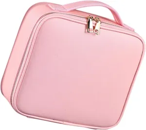 PartyKindom PU Makeup Bag Organizer with Adjustable Divider Compact Travel Cosmetics Case for Professionals and Enthusiasts Design for Business Trips