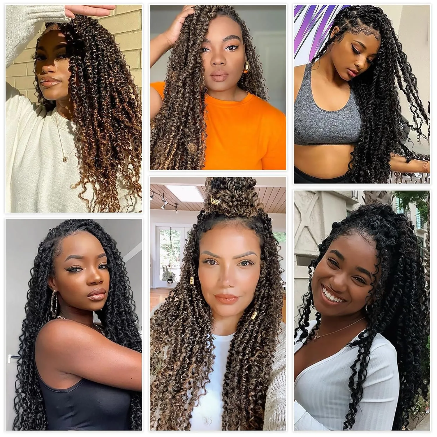 Passion Twist Hair 14inch,9pack Boho Passion Twist Crochet Hair,Pre Looped With Curly Ends for Bohemian Water Wave Braiding Hair,Crochet Hair for Black Women(14inch(pack of 9),T30)