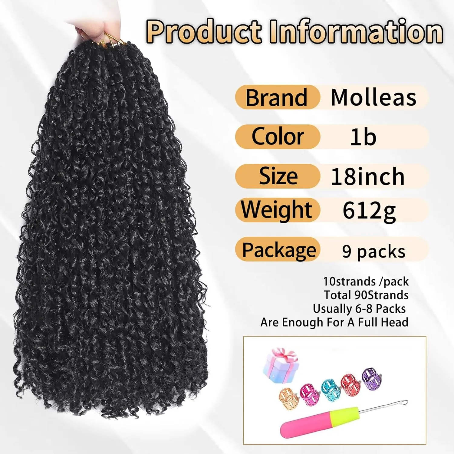Passion Twist Hair 18inch Boho Passion Twist Crochet Hair 9pack Pre Twisted Passion Twist Crochet Hair for Black Women Bohemian Pre Looped Boho Twist Crochet Hair