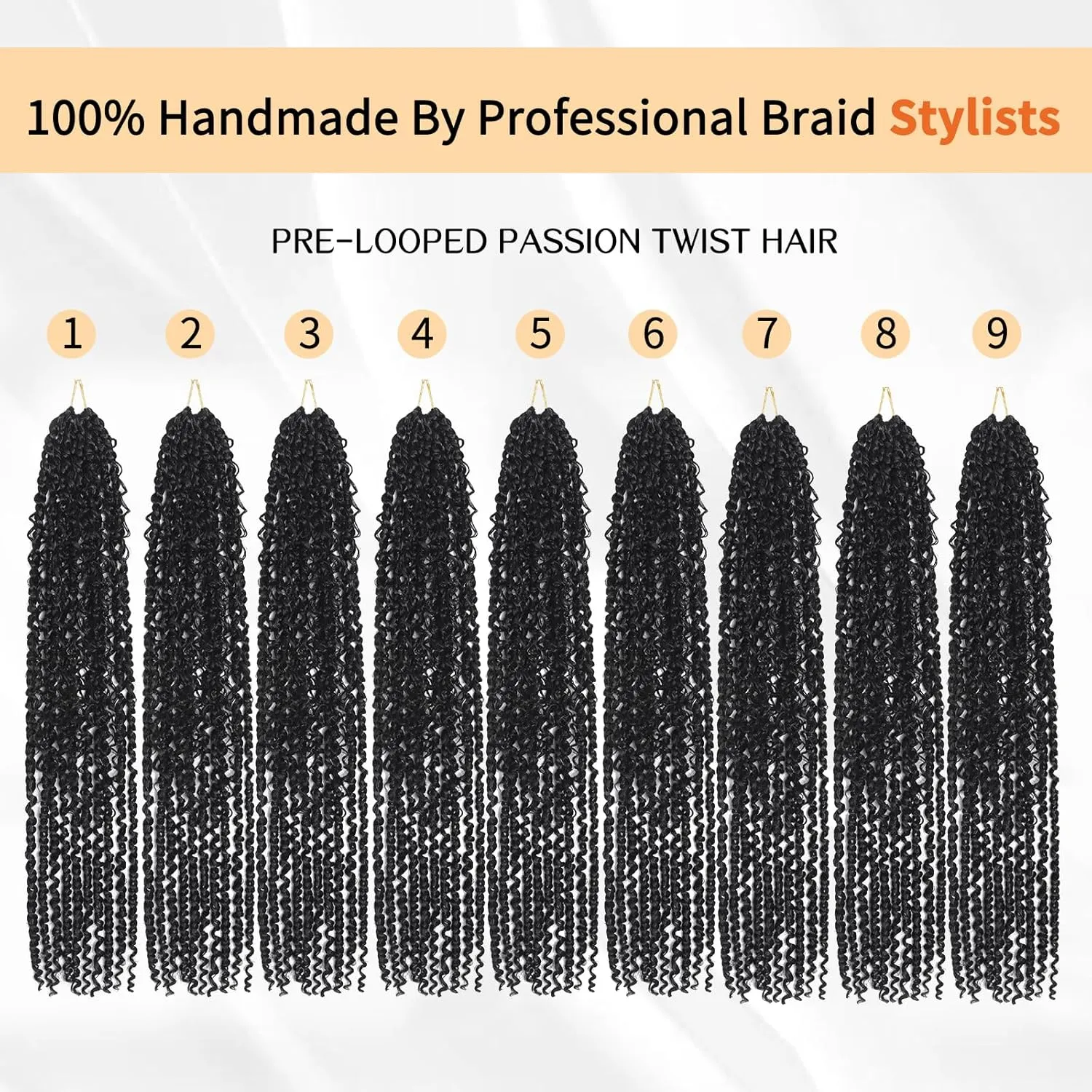 Passion Twist Hair 18inch Boho Passion Twist Crochet Hair 9pack Pre Twisted Passion Twist Crochet Hair for Black Women Bohemian Pre Looped Boho Twist Crochet Hair
