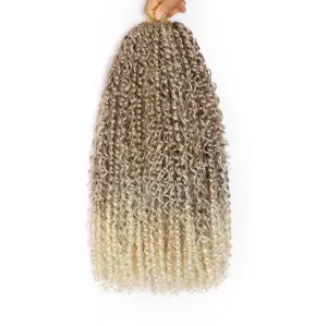 Passion Twist Hair 18inch,9pack Boho Passion Twist Crochet Hair,Pre Looped With Curly Ends for Bohemian Water Wave Braiding Hair,Crochet Hair for Black Women(18inch(pack of 9),27/613)
