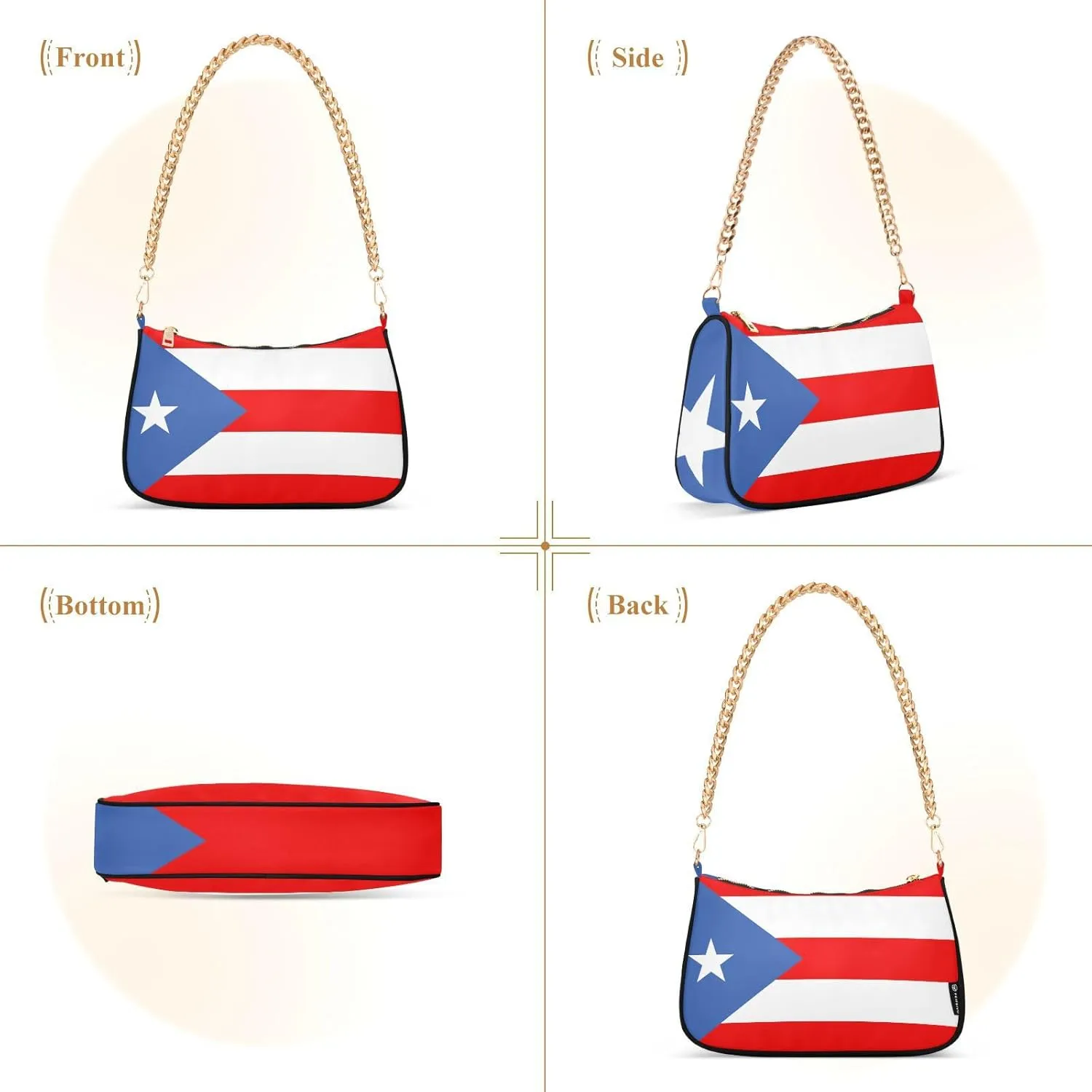 Patriot Flag Shoulder Bag Women Clutch Handbag Date Chain Bag Holiday Birthday