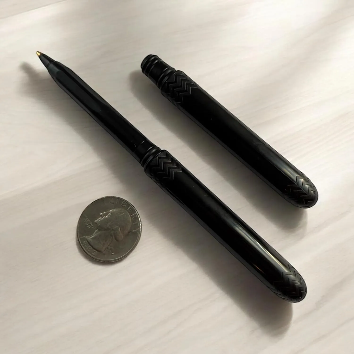 Pen - the USA Made Pocket Pen – 8 Pack – compact, affordable, lightweight, EDC black ink ballpoint pen – waterproof and floats – carries small, writes big (Black)