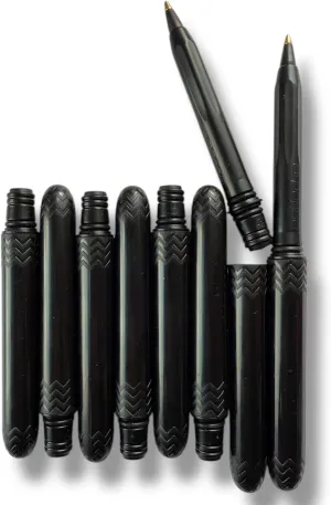 Pen - the USA Made Pocket Pen – 8 Pack – compact, affordable, lightweight, EDC black ink ballpoint pen – waterproof and floats – carries small, writes big (Black)