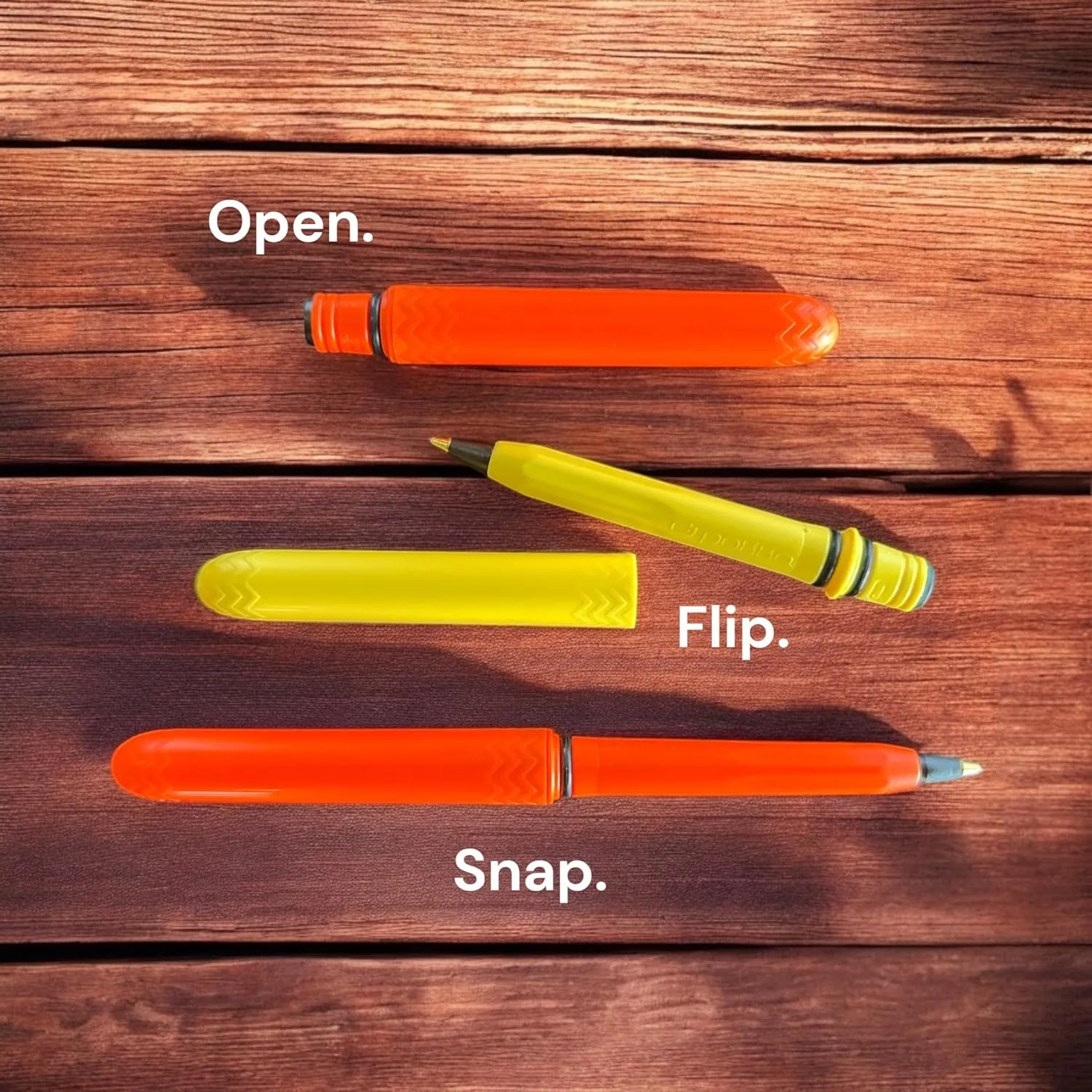Pen - the USA Made Pocket Pen – 8 Pack – compact, affordable, lightweight, EDC black ink ballpoint pen – waterproof and floats – carries small, writes big (Blaze Orange)