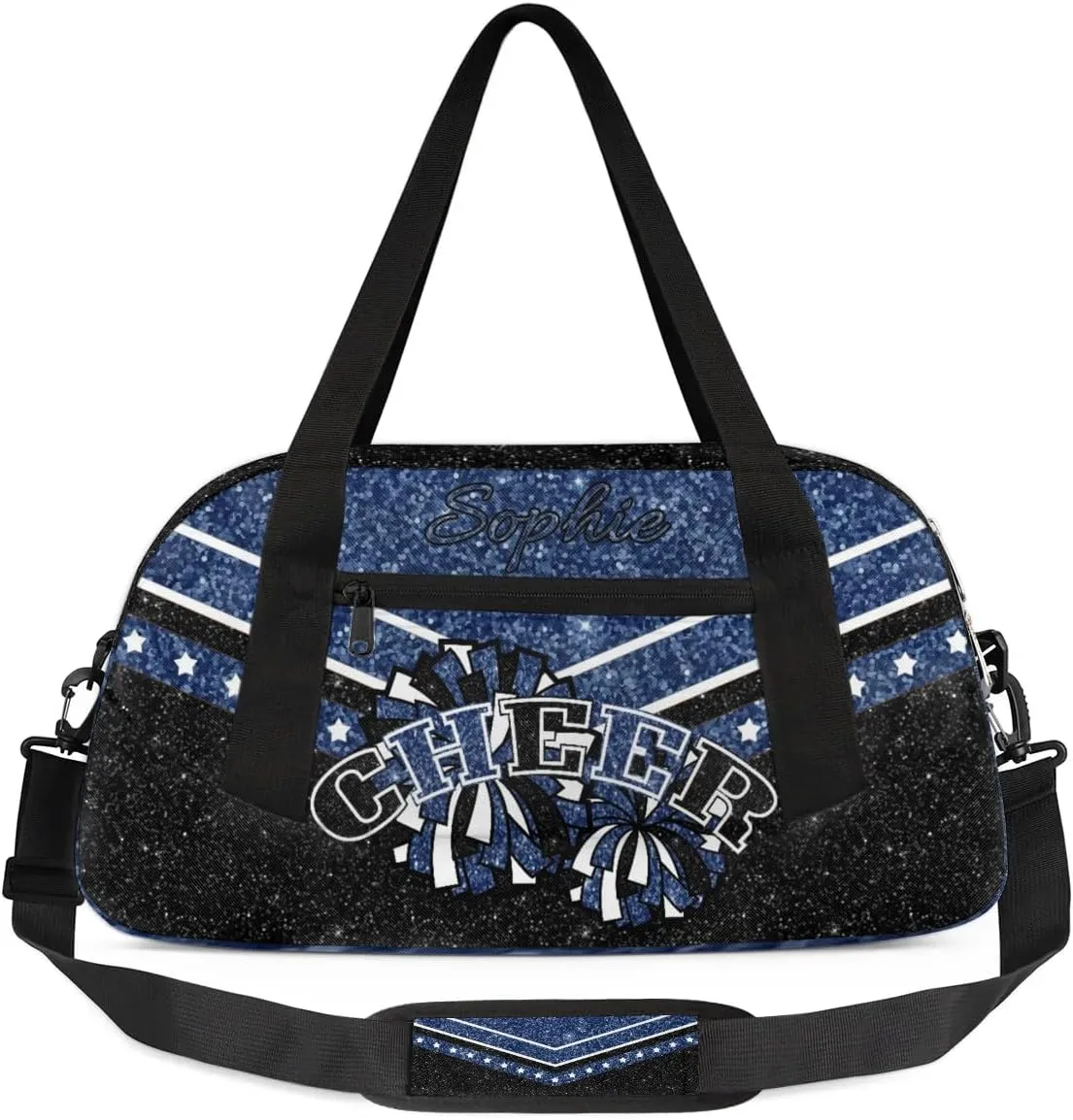 Personalized Cheer Bag for Girls, Custom Name Cheerleader Bag, SportS Gym Duffle for Women Deep Blue