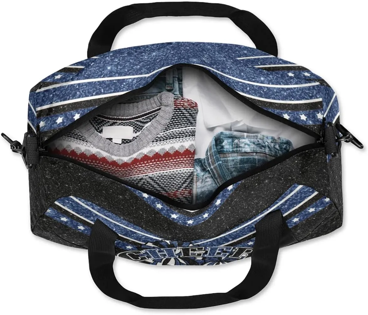 Personalized Cheer Bag for Girls, Custom Name Cheerleader Bag, SportS Gym Duffle for Women Deep Blue
