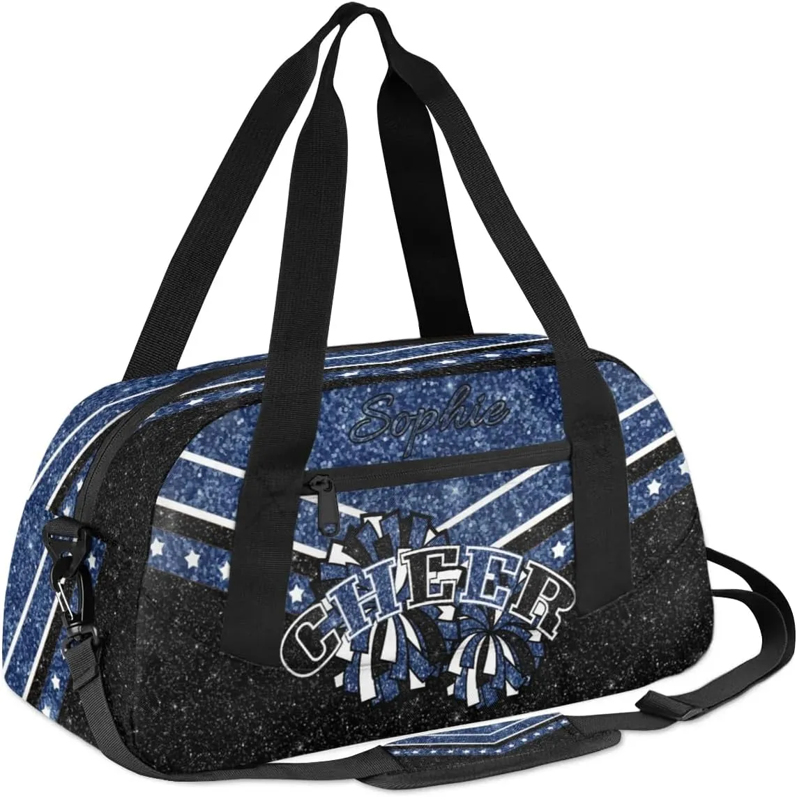 Personalized Cheer Bag for Girls, Custom Name Cheerleader Bag, SportS Gym Duffle for Women Deep Blue