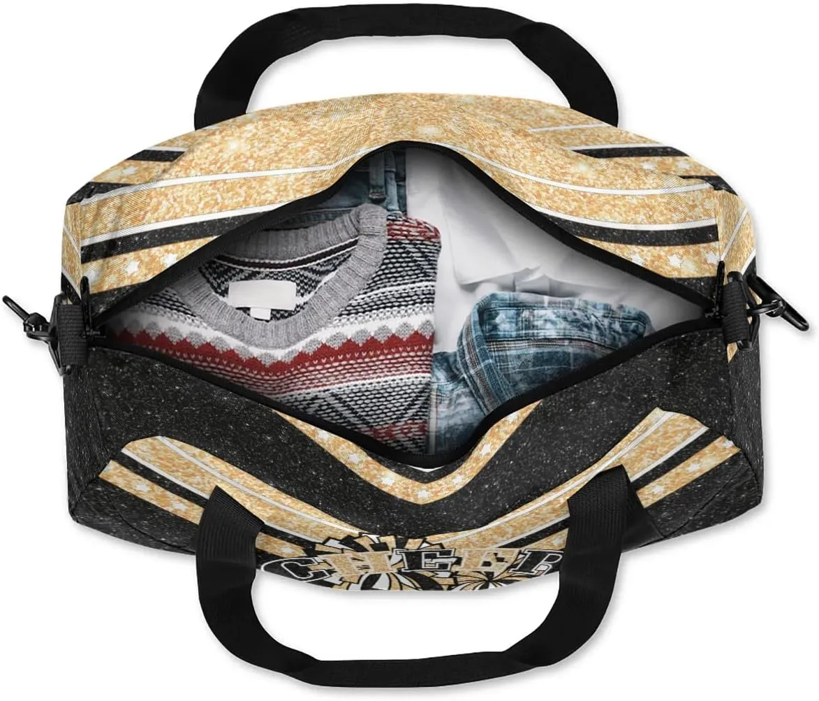 Personalized Cheer Bag for Girls, Custom Name Cheerleader Bag, SportS Gym Duffle for Women Gold