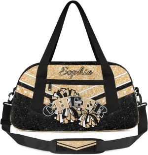 Personalized Cheer Bag for Girls, Custom Name Cheerleader Bag, SportS Gym Duffle for Women Gold