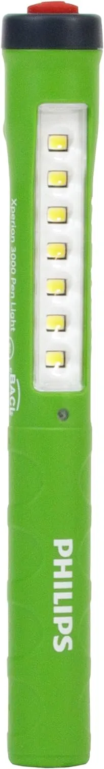 Philips Xperion 3000 Penlight LED Work Light, 200 Lumen Professional Penlight with Magnetic Base and Rotatable Pocket Clip for Mechanics, Construction, Camping, Outdoor Use