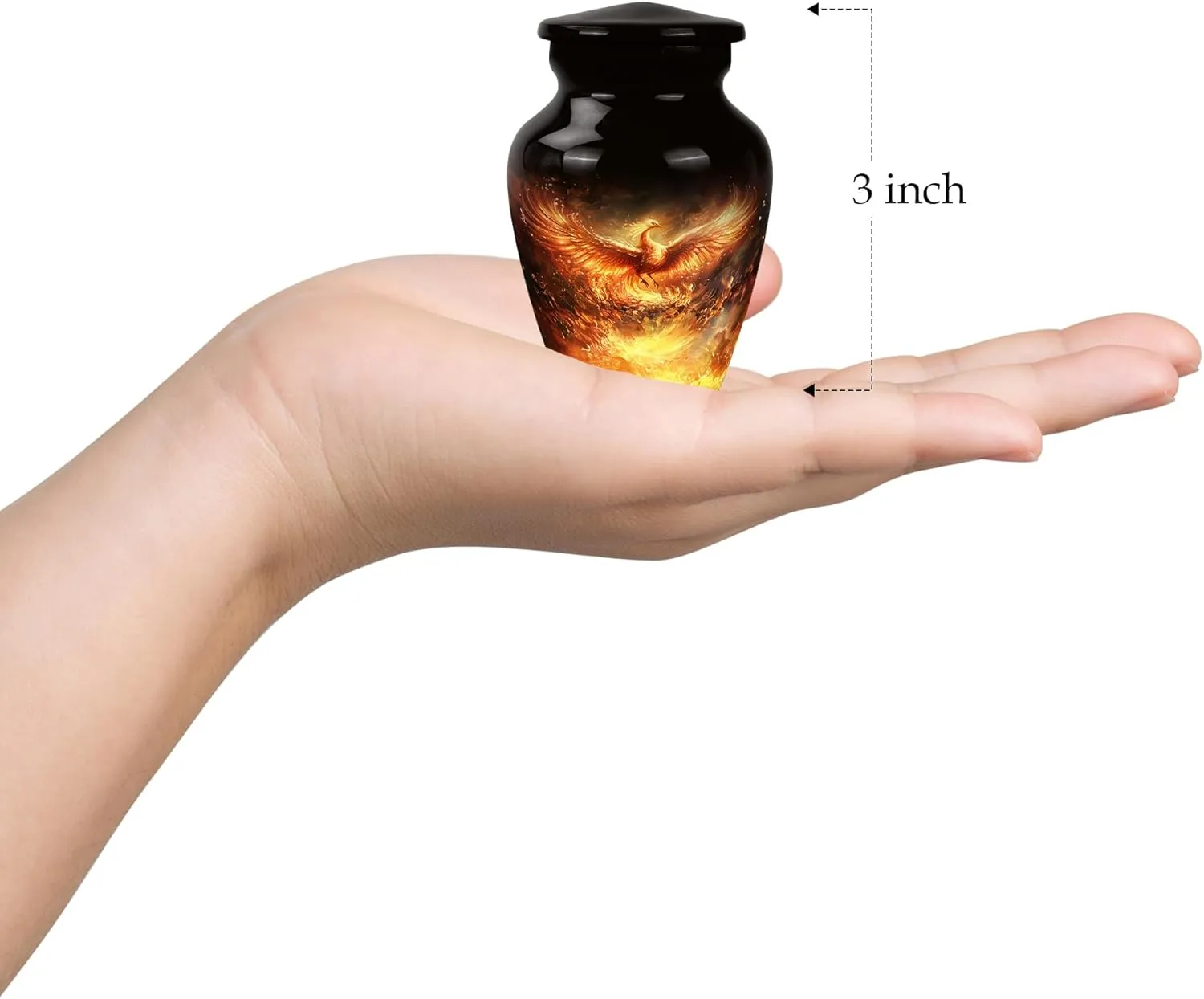 Phoenix Bird Urns, Cremation Urns Small, Small Urns for Ashes, Urns for Human Ashes Adult Men, Large Urns for Mom & Dad, Combo of 1 Large Urn with Velvet Bag and 4 Small Keepsake
