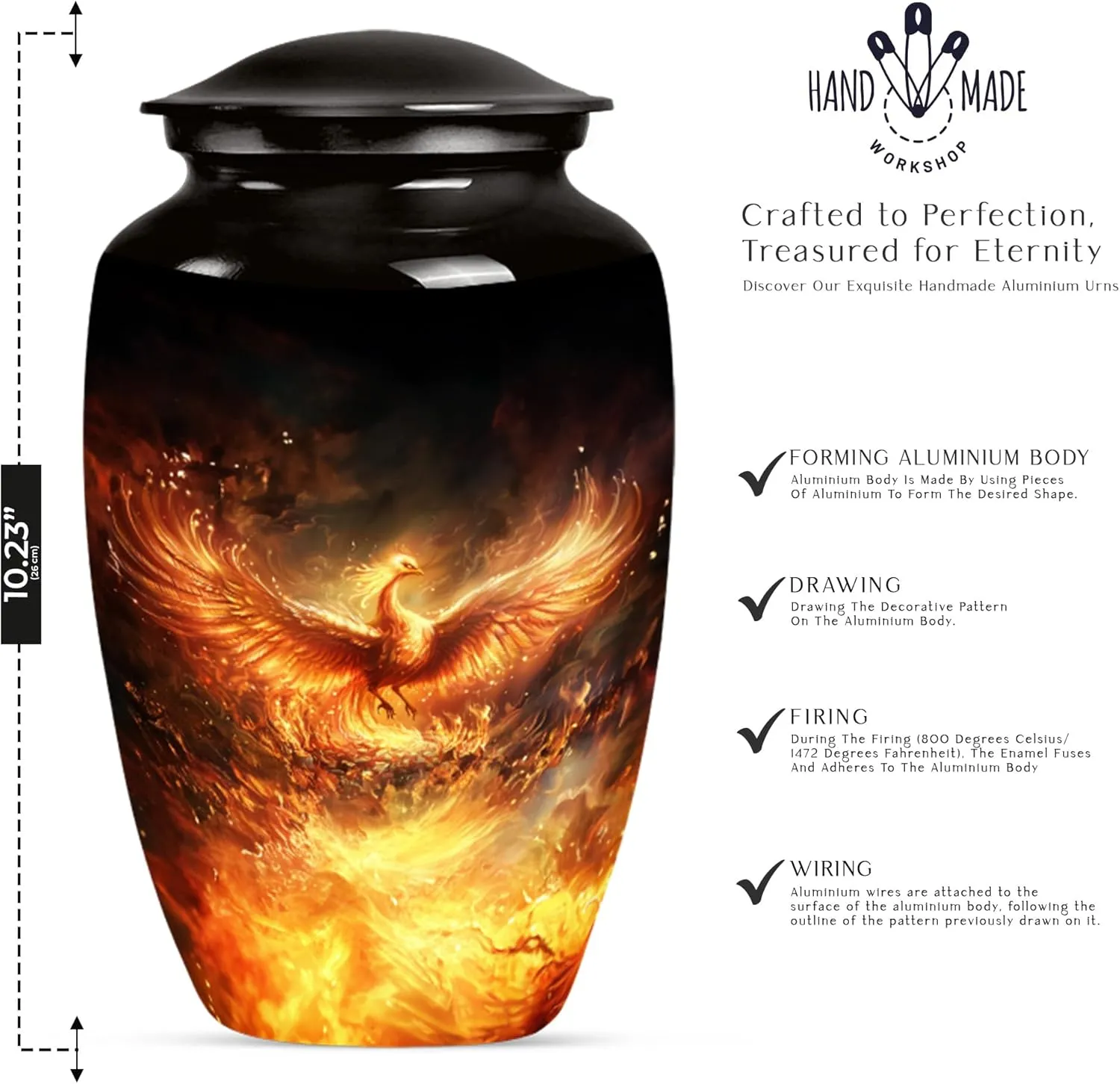 Phoenix Bird Urns, Cremation Urns Small, Small Urns for Ashes, Urns for Human Ashes Adult Men, Large Urns for Mom & Dad, Combo of 1 Large Urn with Velvet Bag and 4 Small Keepsake