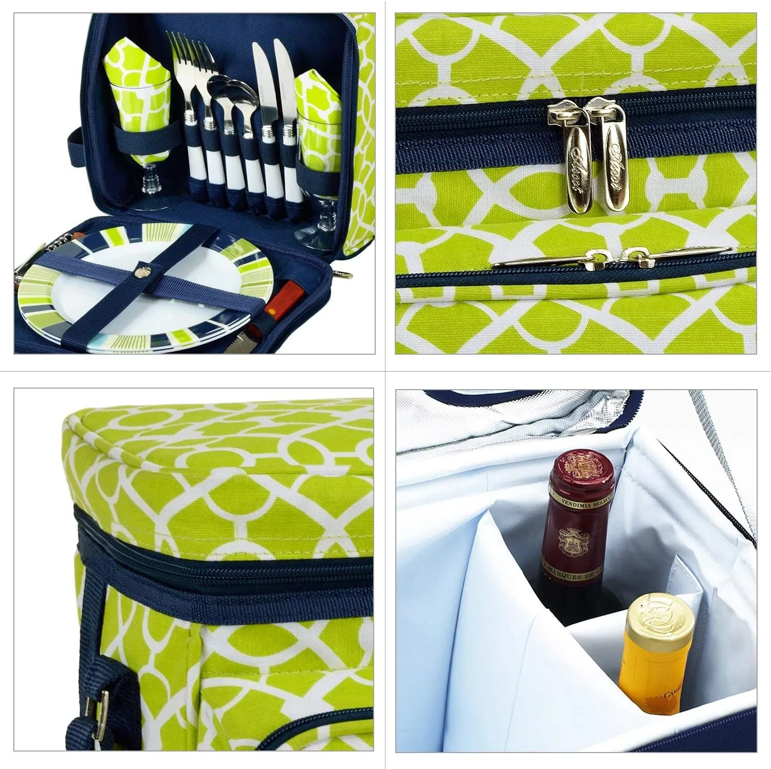 Picnic at Ascot Original Insulated Picnic Basket/Cooler Equipped with Service for 2- Designed, Assembled & Quality Approved in the USA