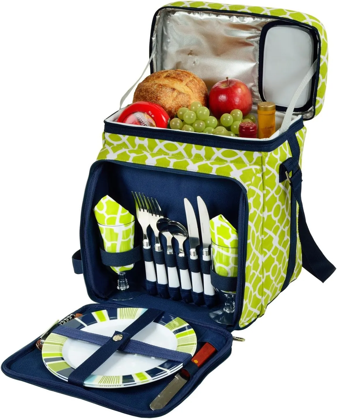 Picnic at Ascot Original Insulated Picnic Basket/Cooler Equipped with Service for 2- Designed, Assembled & Quality Approved in the USA