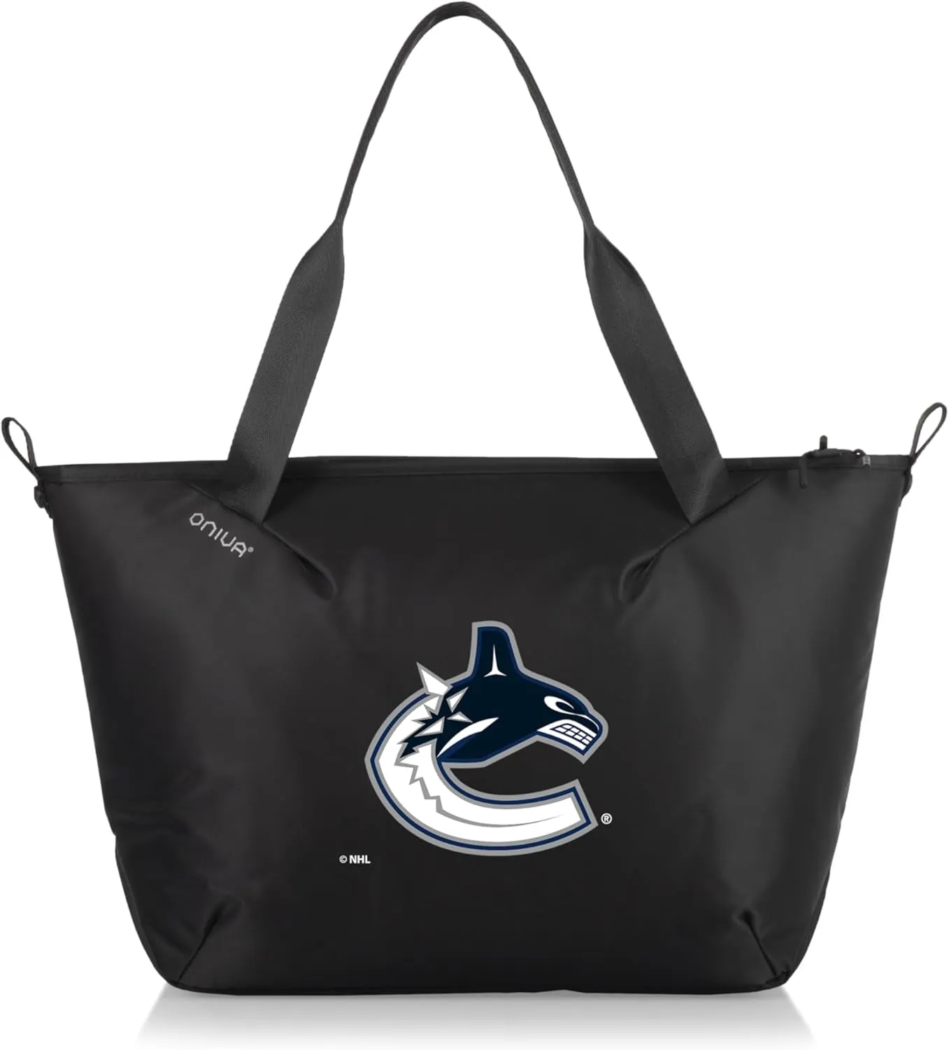 PICNIC TIME NHL Tarana Cooler Tote Bag made with Recycled Materials, Soft Cooler Tote Bag, Upcycled Picnic Cooler, (Carbon Black)