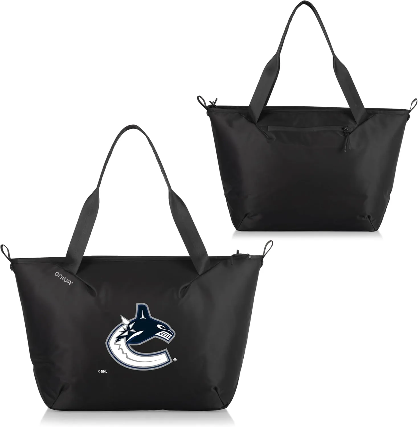 PICNIC TIME NHL Tarana Cooler Tote Bag made with Recycled Materials, Soft Cooler Tote Bag, Upcycled Picnic Cooler, (Carbon Black)