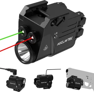 Pistol Light Laser Combo, 500 Lumens Rechargeable Weapon Light Tactical Pistol Flashlights Compact Dual Laser Beam for Handgun fit Picatinny Rail and Glock