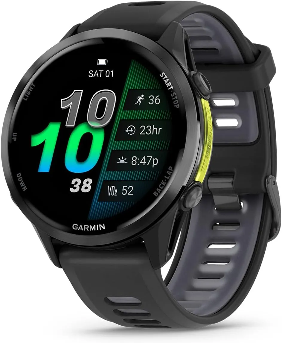 PlayBetter Garmin Forerunner 970 (Carbon Gray DLC Titanium/Black Translucent) Premium GPS Running & Triathlon Smartwatch Bundle - AMOLED, LED Flashlight Portable Charger & HD Screen Protectors