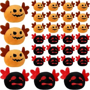 Poen 24 Pcs Gothic Christmas Plush Toys 4 Inch Christmas Spooky Plush Axolotl Stuffed Animals Axolotl Squeeze Fidget Toys Plushies for Halloween Party Favors Goodie Bag Fillers