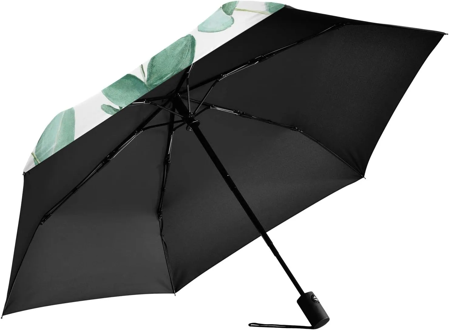 Poeticcity Automatic Folding Umbrella, Auto Open/Close Anti-UV 3 Folds Parasol, Compact Windproof Strong Umbrellas for Travel Sun & Rain
