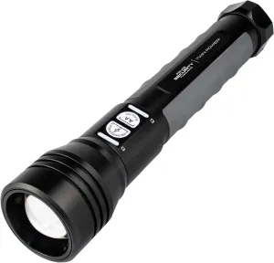 Police Security Twin Power 2000 Lumen LED Flashlight - Choose Your Power - Ultra-Bright Rechargeable w/Backup Battery, 13 Hour Runtime, Water & Impact Resistant – Emergencies, Camping, Hiking