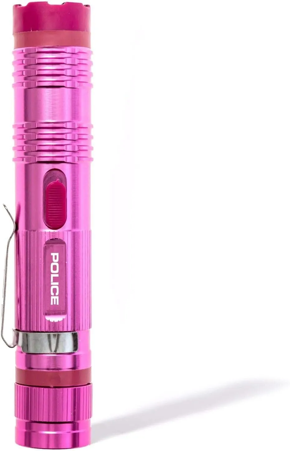 POLICE Stun Gun for Self Defense – M12 Aluminum High Voltage Mini Rechargeable with LED Flashlight, Compact & Heavy Duty – Personal Security for Women – Pink