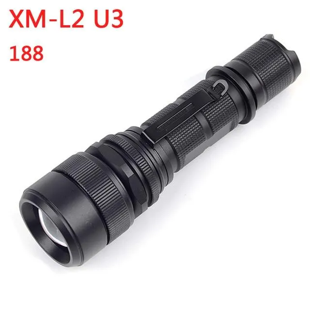 Police Tactical USB Rechargeable Led Flashlight XM L2 U3 5000L