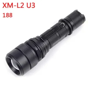 Police Tactical USB Rechargeable Led Flashlight XM L2 U3 5000L