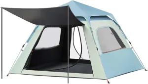 Pop Up Camping Tent 83x83x57 Inch, Instant Family Tent for 2-5 People, 4 Season Waterproof & Windproof, Easy Set-Up with 4 Mesh Windows, Automatic Tent for Hiking & Outdoor Activities