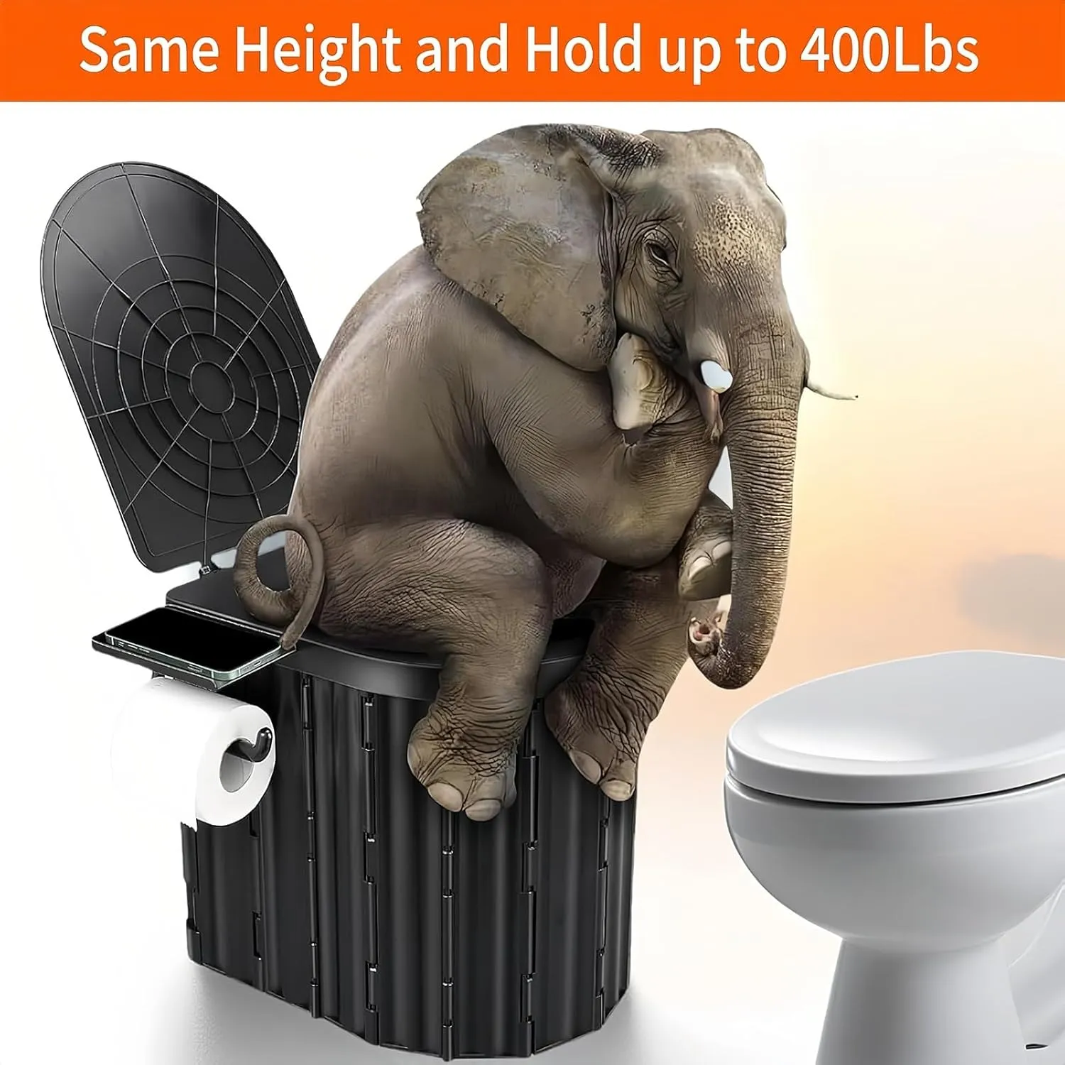Portable Camping Toilet for Adults, Outdoor Toilet for Camping Toilets Portable Potty With Cushion, Emergency Travel Toilets for Car, RV, Tent, Hiking, Beach, Truck Driver
