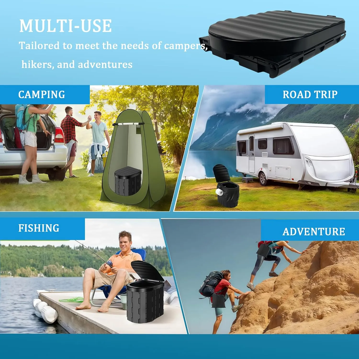 Portable Camping Toilet, Outdoor Travel Restroom