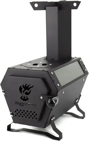 Portable Camping Wood Stove, Outdoor Wood Burning Stove, Multifunctional Hot Tent Stove, for 2 to 3 People Winter Camping, Picnic, BBQ, Hunting