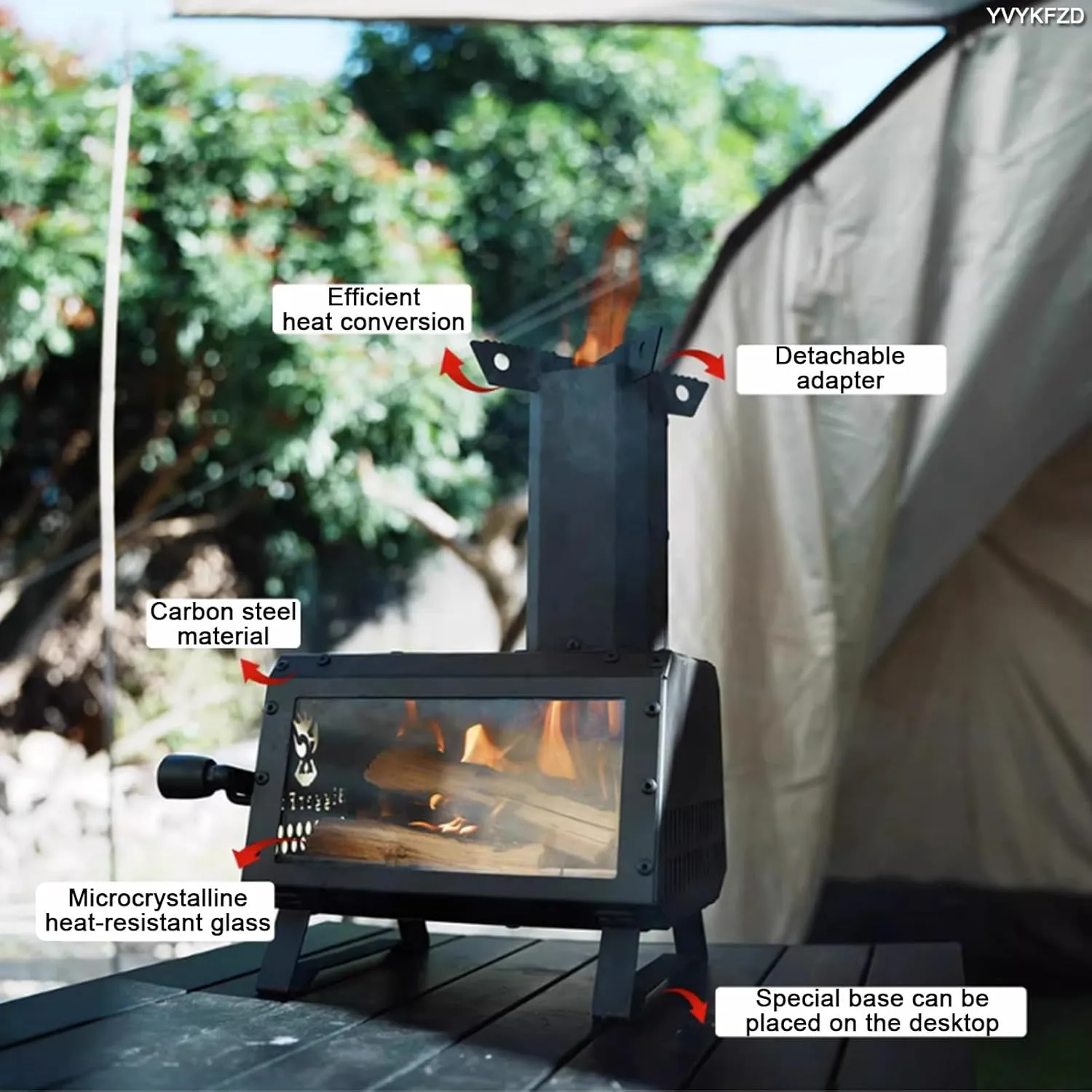 Portable Camping Wood Stove, Outdoor Wood Burning Stove, Multifunctional Hot Tent Stove, for 2 to 3 People Winter Camping, Picnic, BBQ, Hunting