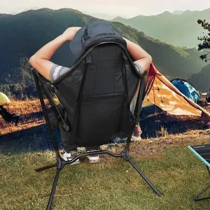 Portable Chairs Camp Chair Outdoor Camping Chairs for Fishing Lounger Luxury Breathable Mesh Construction 2 Side Pockets (Color : Blue)