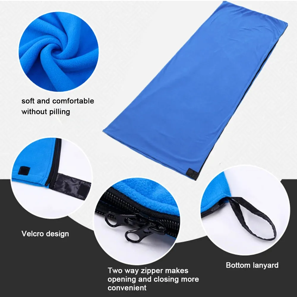 Portable Fleece Outdoor Sleeping Bag for Camping Travel Hiking